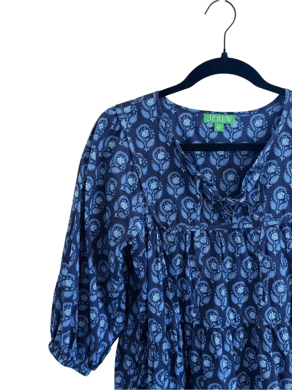 J. Crew Cotton voile cover-up mini dress in navy bouquet block print